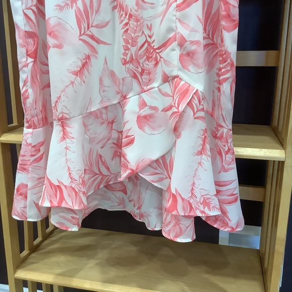 VTG Y2K Penningtons Women’s Plus Size Pink Floral Ruffle Hem Midi Skirt Size 1X - Picture 3 of 7